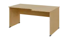 TR 8 - 166 stůl kancelářský, rohový, pravý, dřevěná podnož, deska 18 mm, široký 1600 mm, javor horsk