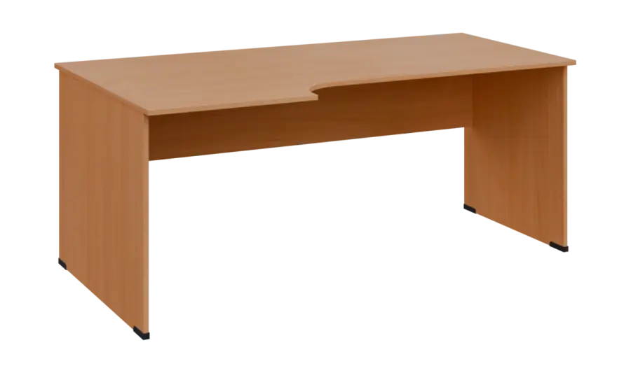 TR 8 - 186 stůl kancelářský, rohový, levý, dřevěná podnož, deska 18 mm, široký 1800 mm, buk royal