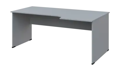 TR 8 - 186 stůl kancelářský, rohový, pravý, dřevěná podnož, deska 18 mm, široký 1800 mm, šedá TR 8 - 186 stůl kancelářský, rohový, pravý, dřevěná podnož, deska 18 mm, široký 1800 mm, šedá