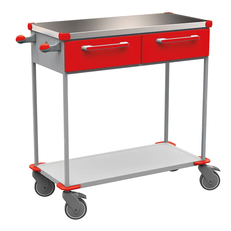 ASSIST 401 vozík zdravotnický, plast ABS, červená