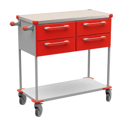 ASSIST 403 vozík zdravotnický, plast ABS, červená