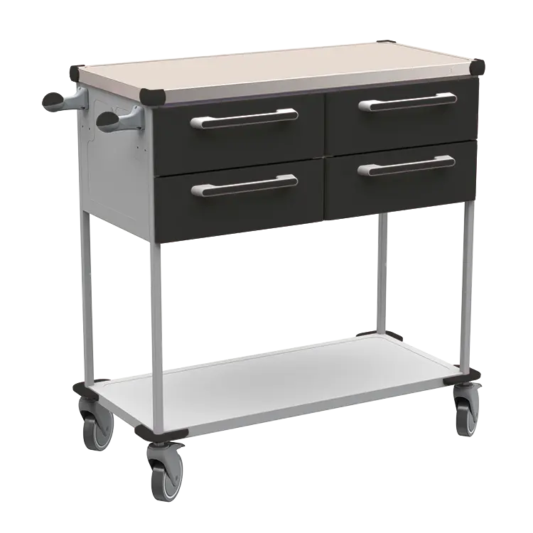 ASSIST 403 vozík zdravotnický, plast ABS, černá