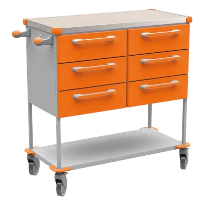 ASSIST 405 vozík zdravotnický, plast ABS, oranžová