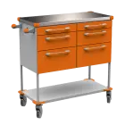 ASSIST 406 vozík zdravotnický, plast ABS, oranžová