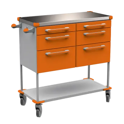 ASSIST 406 vozík zdravotnický, plast ABS, oranžová