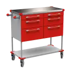 ASSIST 406 vozík zdravotnický, plast ABS, červená