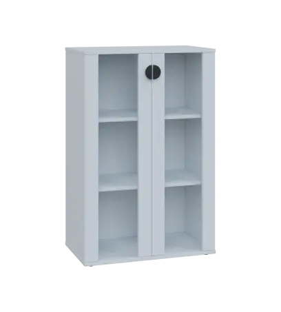 TN 3 - 7S kancelářská skříň, 2-dveřová/prosklená, 1107x720x400, bílá