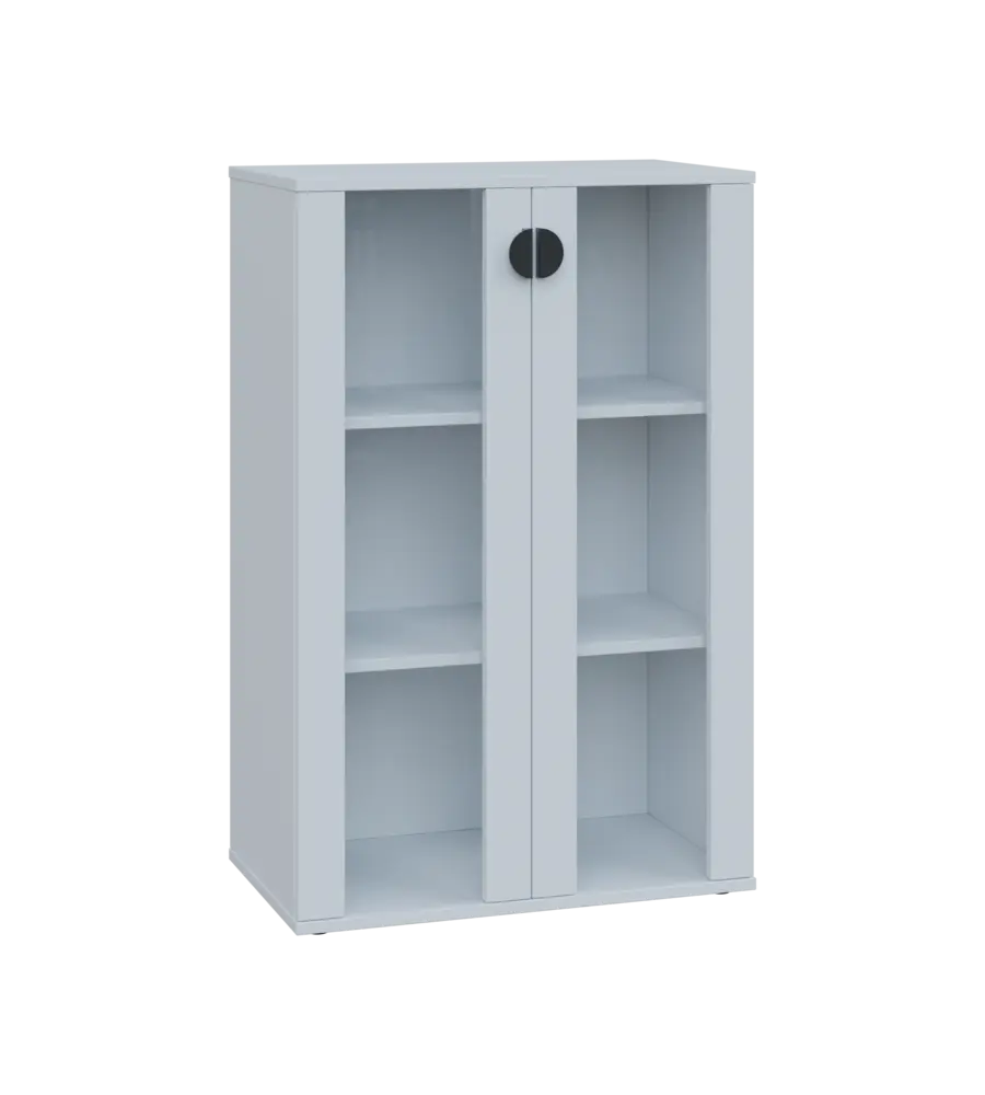 TN 3 - 7S kancelářská skříň, 2-dveřová/prosklená, 1107x720x400, bílá