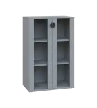 TN 3 - 7S kancelářská skříň, 2-dveřová/prosklená, 1107x720x400, šedá
