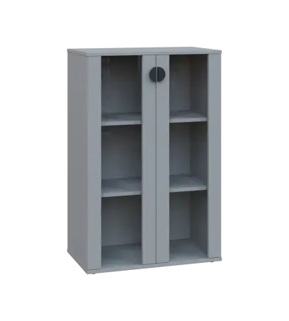 TN 3 - 7S kancelářská skříň, 2-dveřová/prosklená, 1107x720x400, šedá