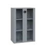 TN 3 - 7S kancelářská skříň, 2-dveřová/prosklená, 1107x720x400, šedá
