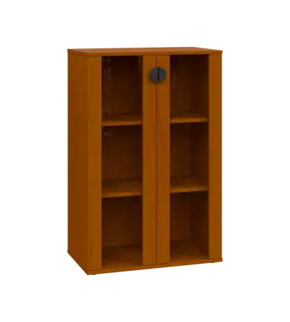 TN 3 - 7S kancelářská skříň, 2-dveřová/prosklená, 1107x720x400, třešeň šumavská