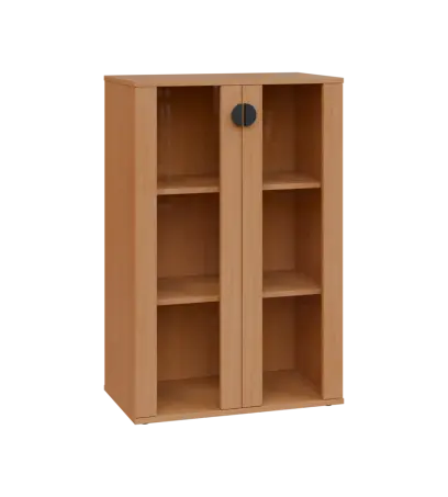 TN 3 - 7S kancelářská skříň, 2-dveřová/prosklená, 1107x720x400, buk royal