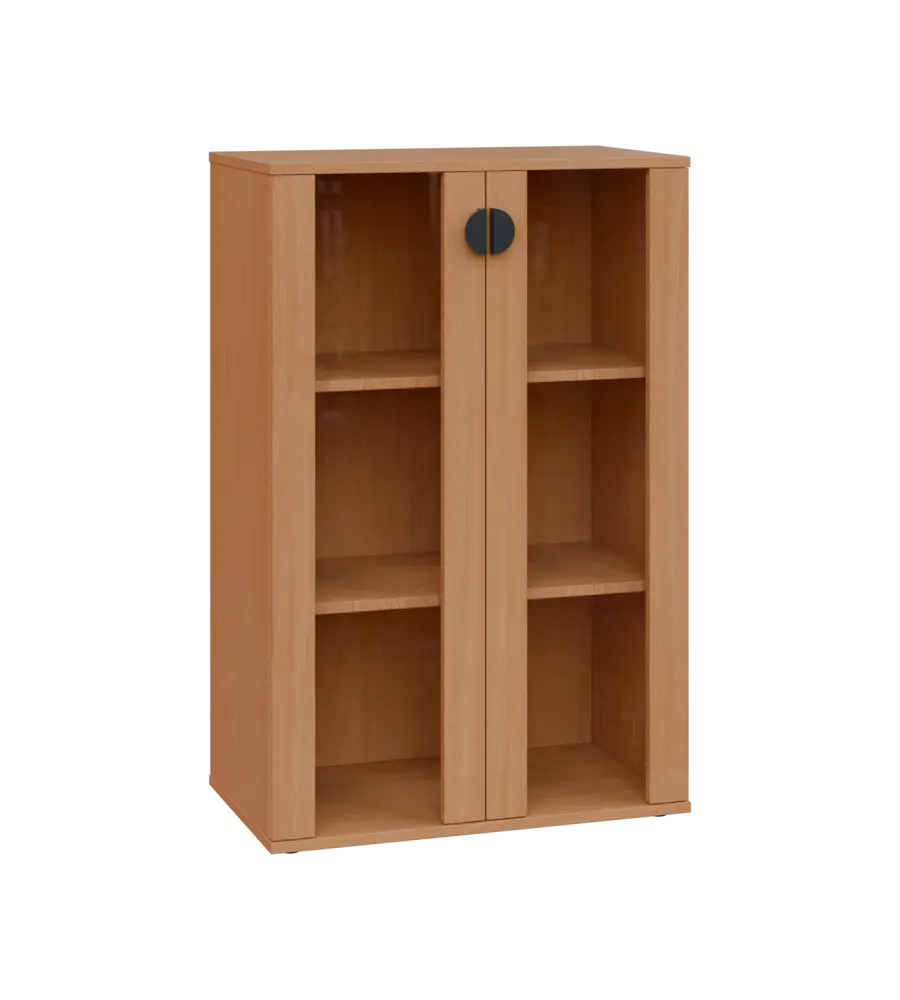 TN 3 - 7S kancelářská skříň, 2-dveřová/prosklená, 1107x720x400, buk royal