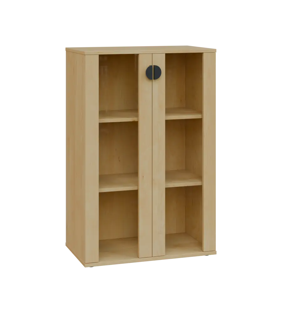 TN 3 - 7S kancelářská skříň, 2-dveřová/prosklená, 1107x720x400, javor horský