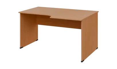 TR 8 - 146 stůl kancelářský, rohový, pravý, dřevěná podnož, deska 18 mm, široký 1400 mm, buk royal
