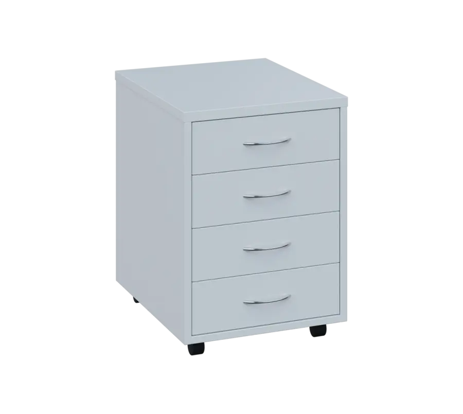 OK - V1 kontejner pojízdný, 4-zásuvkový, deska 25 mm, bez zámku, bílá