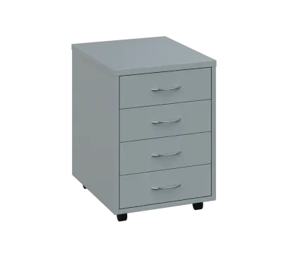 OK - V1 kontejner pojízdný, 4-zásuvkový, deska 25 mm, bez zámku, šedá