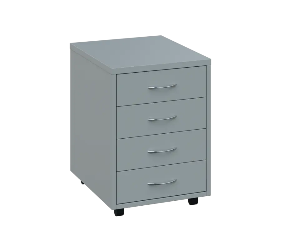 OK - V1 kontejner pojízdný, 4-zásuvkový, deska 25 mm, bez zámku, šedá