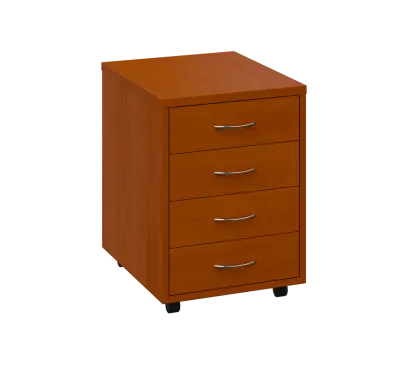 OK - V1 kontejner pojízdný, 4-zásuvkový, deska 25 mm, bez zámku, třešeň šumavská