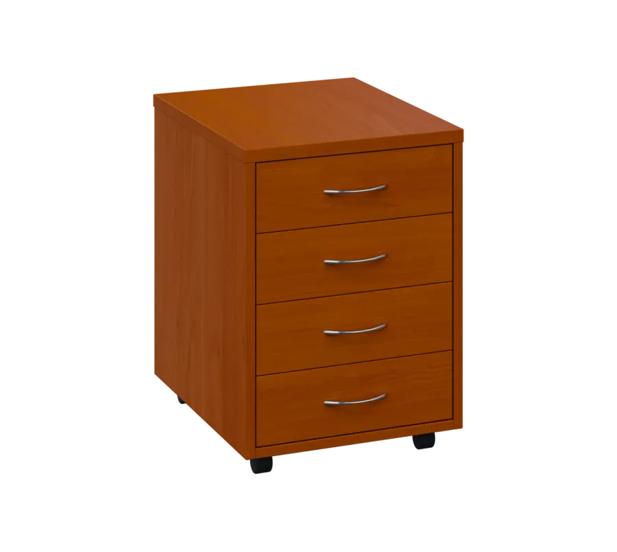 OK - V1 kontejner pojízdný, 4-zásuvkový, deska 25 mm, bez zámku, třešeň šumavská