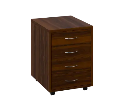 OK - V1 kontejner pojízdný, 4-zásuvkový, deska 25 mm, bez zámku, ořech královský