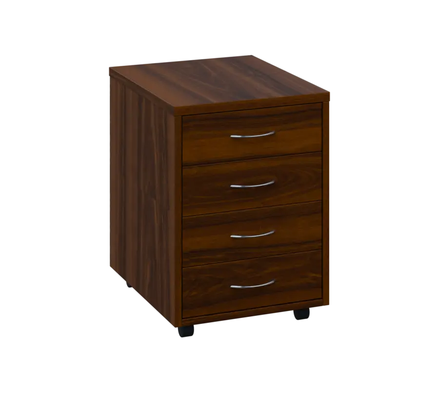 OK - V1 kontejner pojízdný, 4-zásuvkový, deska 25 mm, bez zámku, ořech královský