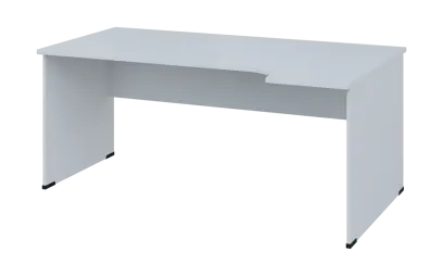 ORL 28 - 184 stůl kancelářský, rohový, pravý, dřevěná podnož, deska 25 mm, široký 1800 mm, bílá