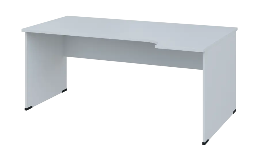 ORL 28 - 184 stůl kancelářský, rohový, pravý, dřevěná podnož, deska 25 mm, široký 1800 mm, bílá