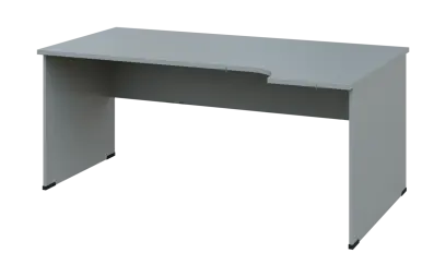 ORL 28 - 184 stůl kancelářský, rohový, pravý, dřevěná podnož, deska 25 mm, široký 1800 mm, šedá