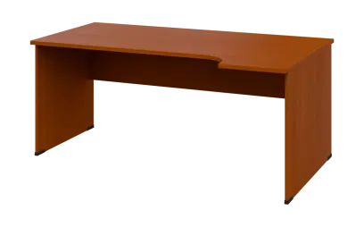 ORL 28 - 184 stůl kancelářský, rohový, pravý, dřevěná podnož, deska 25 mm, široký 1800 mm, třešeň šumavská