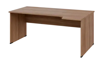 ORL 28 - 184 stůl kancelářský, rohový, pravý, dřevěná podnož, deska 25 mm, široký 1800 mm, dub bardolino