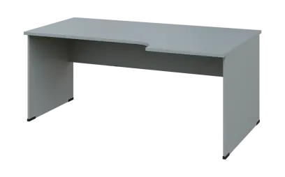 ORL 28 - 186 stůl kancelářský, rohový, pravý, dřevěná podnož, deska 25 mm, široký 1800 mm, šedá