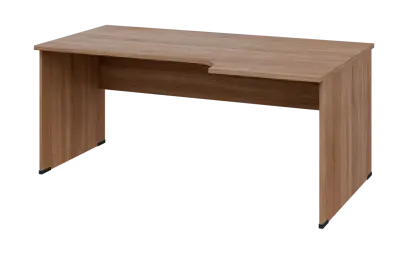 ORL 28 - 186 stůl kancelářský, rohový, pravý, dřevěná podnož, deska 25 mm, široký 1800 mm, dub bardolino