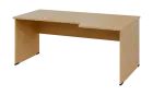 ORL 28 - 186 stůl kancelářský, rohový, pravý, dřevěná podnož, deska 25 mm, široký 1800 mm, javor hor