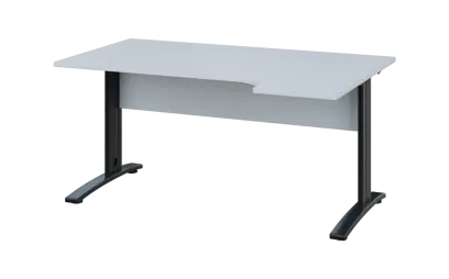 ORK 28 - 164 stůl kancelářský, rohový, pravý, kovová podnož černá, deska 25 mm, široký 1600 mm, bílá ORK 28 - 164 stůl kancelářský, rohový, pravý, kovová podnož černá, deska 25 mm, široký 1600 mm, bílá