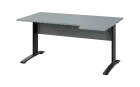 ORK 28 - 164 stůl kancelářský, rohový, pravý, kovová podnož černá, deska 25 mm, široký 1600 mm, šedá