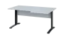 ORK 28 - 166 stůl kancelářský, rohový, pravý, kovová podnož černá, deska 25 mm, široký 1600 mm, bílá