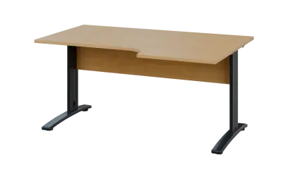 ORK 28 - 166 stůl kancelářský, rohový, pravý, kovová podnož černá, deska 25 mm, široký 1600 mm, javo ORK 28 - 166 stůl kancelářský, rohový, pravý, kovová podnož černá, deska 25 mm, široký 1600 mm, javor horský