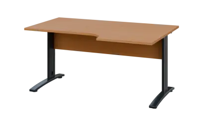 ORK 28 - 166 stůl kancelářský, rohový, pravý, kovová podnož černá, deska 25 mm, široký 1600 mm, buk royal