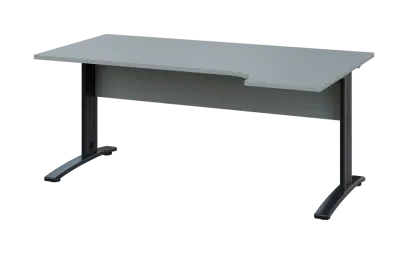 ORK 28 - 184 stůl kancelářský, rohový, pravý, kovová podnož černá, deska 25 mm, široký 1800 mm, šedá ORK 28 - 184 stůl kancelářský, rohový, pravý, kovová podnož černá, deska 25 mm, široký 1800 mm, šedá