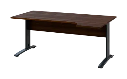 ORK 28 - 184 stůl kancelářský, rohový, pravý, kovová podnož černá, deska 25 mm, široký 1800 mm, ořec ORK 28 - 184 stůl kancelářský, rohový, pravý, kovová podnož černá, deska 25 mm, široký 1800 mm, ořech královský