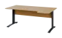 ORK 28 - 184 stůl kancelářský, rohový, pravý, kovová podnož černá, deska 25 mm, široký 1800 mm, javor horský
