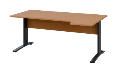 ORK 28 - 184 stůl kancelářský, rohový, pravý, kovová podnož černá, deska 25 mm, široký 1800 mm, buk royal