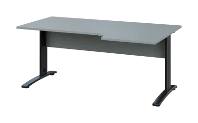ORK 28 - 186 stůl kancelářský, rohový, pravý, kovová podnož černá, deska 25 mm, široký 1800 mm, šedá ORK 28 - 186 stůl kancelářský, rohový, pravý, kovová podnož černá, deska 25 mm, široký 1800 mm, šedá