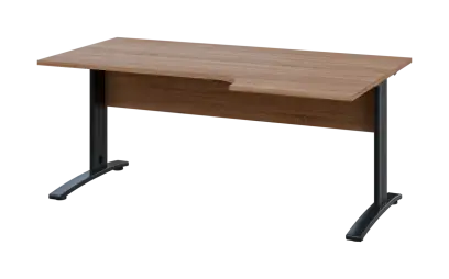 ORK 28 - 186 stůl kancelářský, rohový, pravý, kovová podnož černá, deska 25 mm, široký 1800 mm, dub bardolino