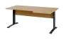 ORK 28 - 186 stůl kancelářský, rohový, pravý, kovová podnož černá, deska 25 mm, široký 1800 mm, javor horský