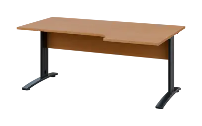 ORK 28 - 186 stůl kancelářský, rohový, pravý, kovová podnož černá, deska 25 mm, široký 1800 mm, buk royal