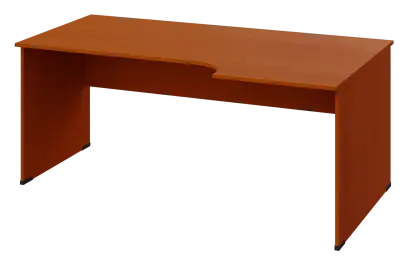 ERL 18 - 186 stůl kancelářský, rohový, pravý, dřevěná podnož, deska 18 mm, široký 1800 mm, třešeň šumavská