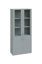 ENP 5 - 8DS kancelářská skříň, 4-dveřová/prosklená, 1800x800x400, šedá